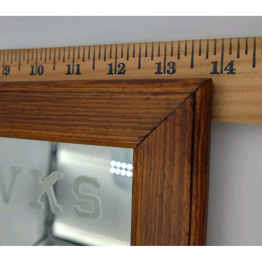 IOWA HAWKEYES 1980s MIRROR VTG homemade 14in X 14in‎ Wood SEE B8.0MA2144